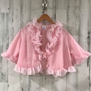 Vintage Pink Crop Boudoir Robe Jacket Size 34/36